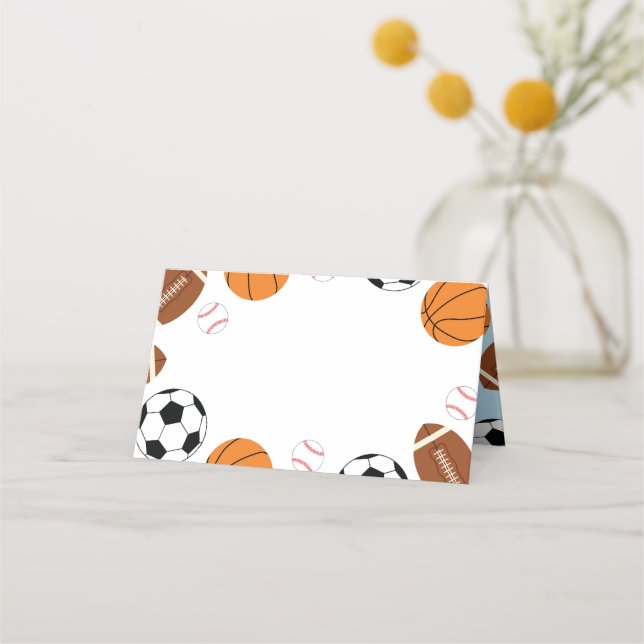 Idrottsbabyskor, medfödd tema Boy Blue Placeringskort (Framsida)