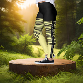 Idrottsbalkar av Gult med Rand - inga begränsninga Leggings
