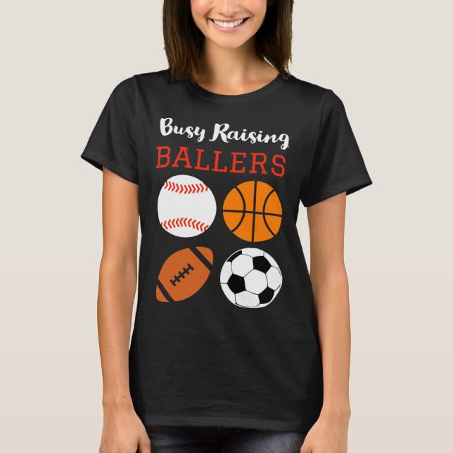 Idrottsbalkar och ballonger i Mamma Vind uppför up T Shirt (Framsida)