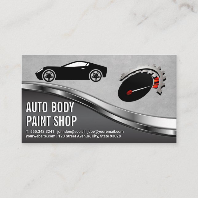 Idrottsbil | Hastighetsmätare Visitkort (Framsida)