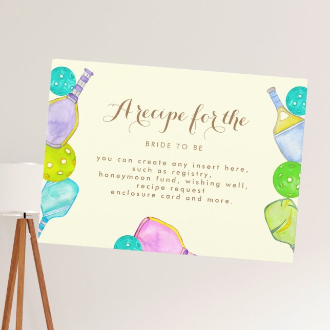 Idrottsentusiast Watercolor  Pickleball-tematisk B Tilläggskort (Skapare uppladdad)