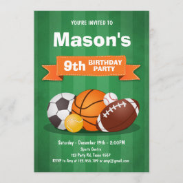 Idrottsfödelserbjudande Party-pojkar Alla stjärnor Inbjudningar
