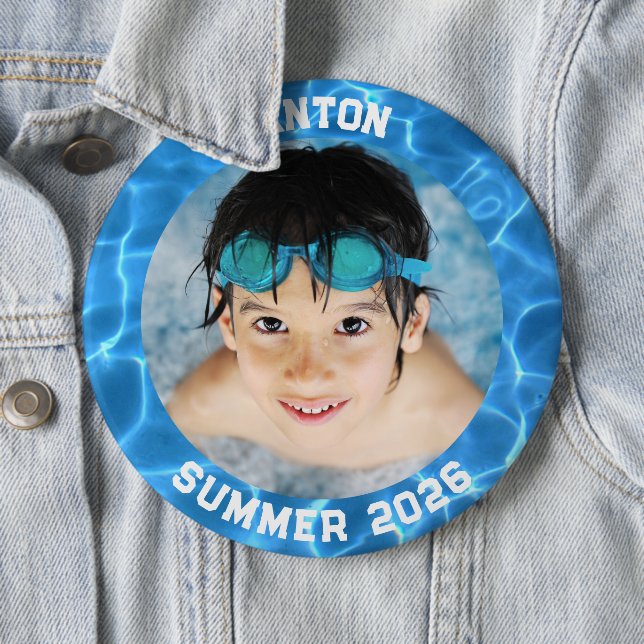 Idrottsfoto Aqua Blue Swimming Bassäng Ram Knapp (In Situ)