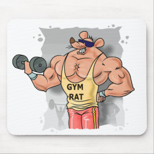 Idrottshallråtta som pumpar järn Mousepad Musmatta