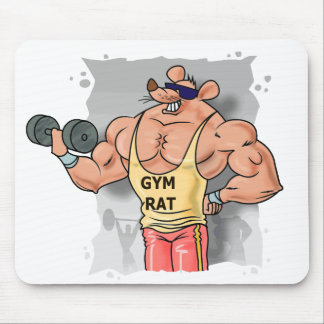 Idrottshallråtta som pumpar järn Mousepad Musmatta