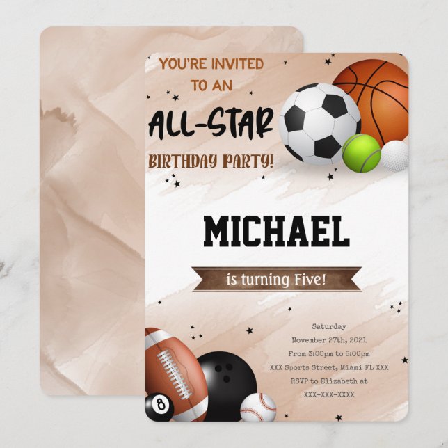 Idrottsinbjudningar Inbjudningar (Fram/baksida)