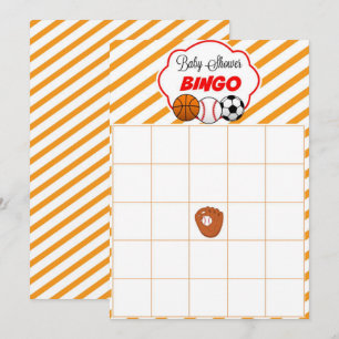 Idrottskläder - tomt skal Baby Bingo-kort Inbjudningar