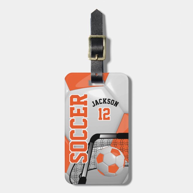 Idrottskocka| DIY Text - Orange Bagagebricka (Vertikal Framsida)