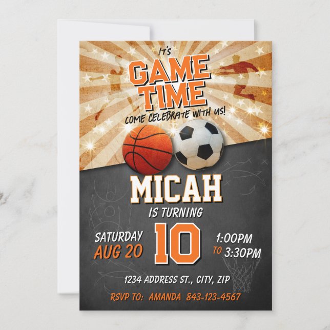 Idrottskorgen för inbjudan till idrottsdag (Framsida)