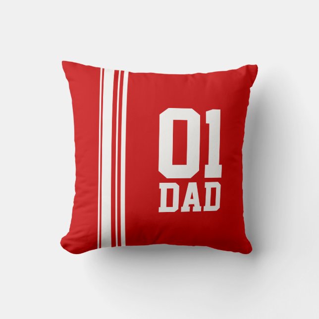 Idrottskudden rand, vit 01 Pappa Kudde (Framsida)