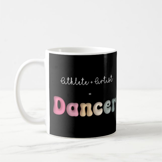 Idrottsman + Artist = Dancer, Funny gifT for Dance Kaffemugg (Vänster)