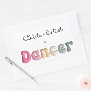 Idrottsman + Artist = Dancer, Funny gifT for Dance Rektangulärt Klistermärke