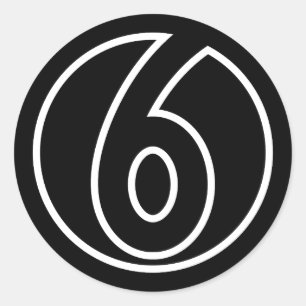 Idrottsman: Cirkelform nummer 6 Runt Klistermärke