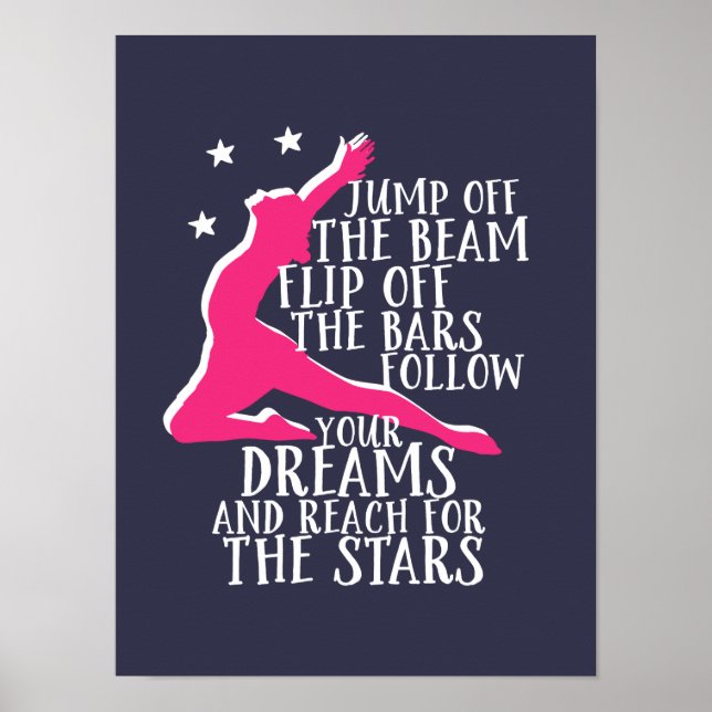 Idrottsman för Motivational Gymnastics Quote Gymna Poster (Framsidan)