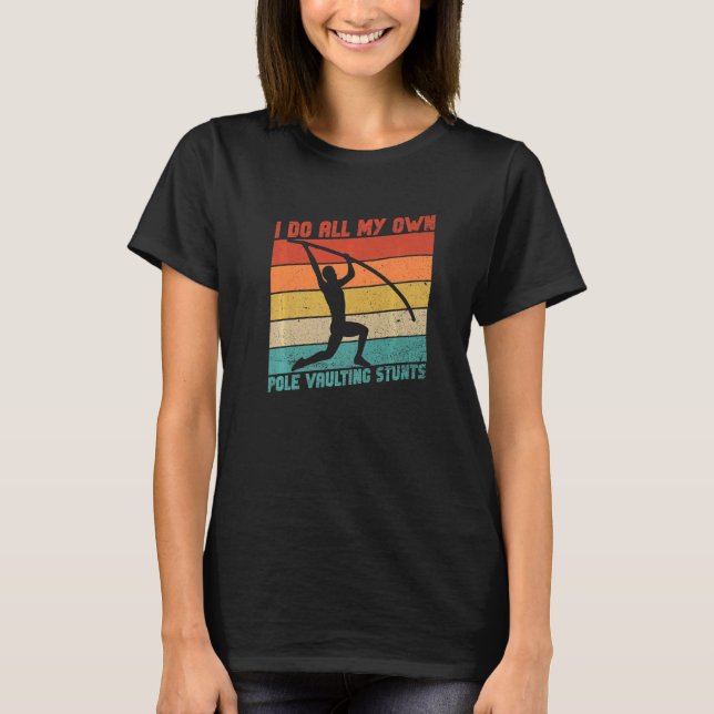 Idrottsman för Retro Pole Vault och Pole Vault T Shirt (Framsida)