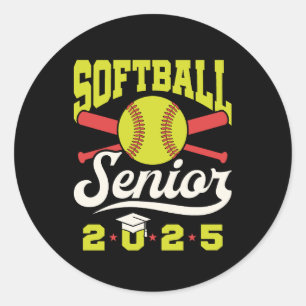 Idrottsman för Softball Senior 2025 Graduating Pla Runt Klistermärke