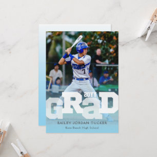 Idrottsman GRAD Sporty Light Blue Photo Studenten Inbjudningar