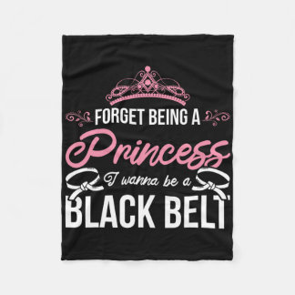 Idrottsman Karate Girl Sparring Black Bälte Women Fleecefilt