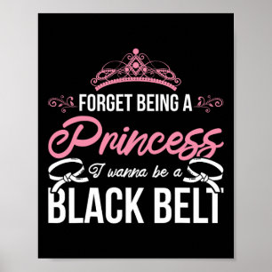 Idrottsman Karate Girl Sparring Black Bälte Women Poster