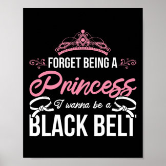 Idrottsman Karate Girl Sparring Black Bälte Women Poster