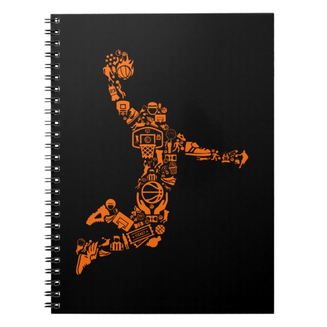 Idrottsmannen Basketball Player Vintage Sports Anteckningsbok (Framsidan)