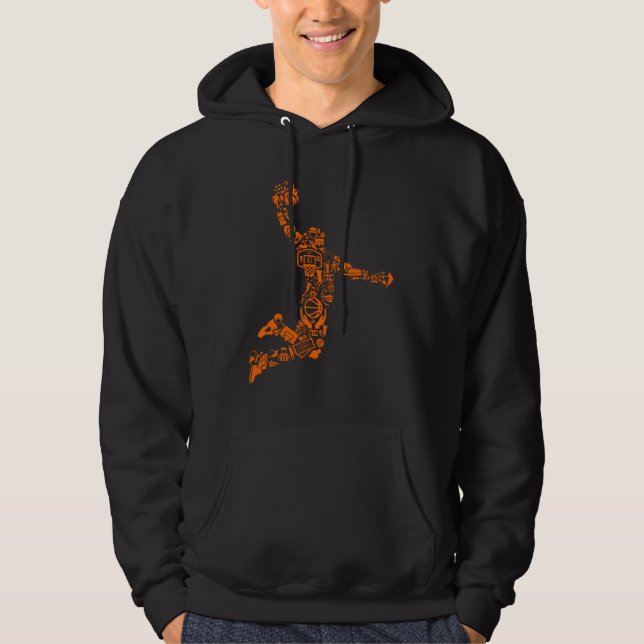 Idrottsmannen Basketball Player Vintage Sports Hoodie (Framsida)