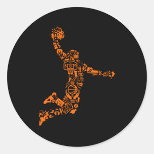 Idrottsmannen Basketball Player Vintage Sports Runt Klistermärke