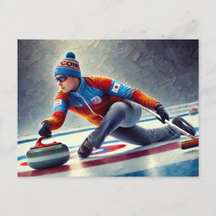 Idrottsmannen Curling Player Sports Vykort