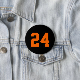 Idrottsmannen Jersey Number, svart och Orange Knapp