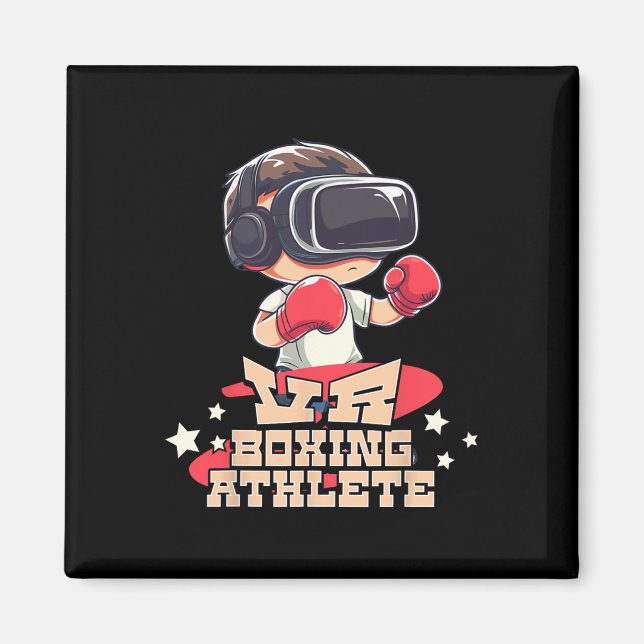 Idrottsmannen manar Vr Boxing  Virtuell Reality Ga Magnet (Framsidan)