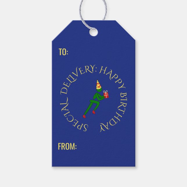 Idrottsmannens anpassningsbar grönt blått presentetikett (Framsidan)