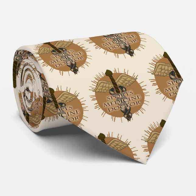 Idrottsmedicinsk läkare kaducé slips (Rullad)