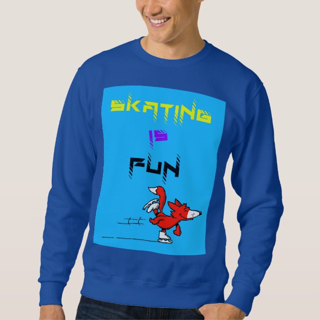 Idrottspuppy Figur Fox Buddy Skating Lång Ärmad Tröja (Framsida)