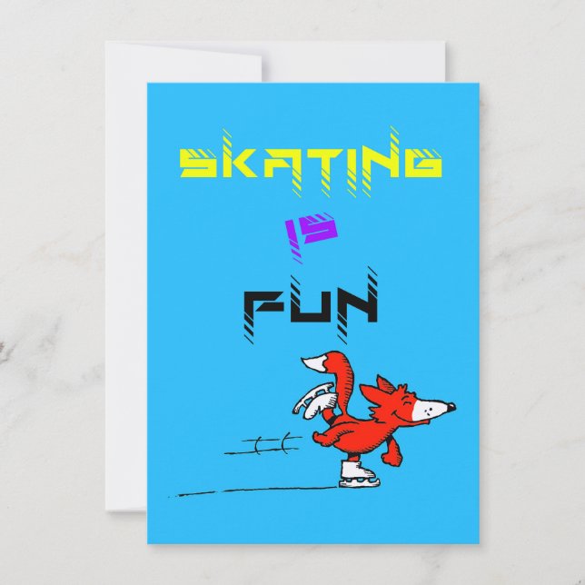 Idrottspuppy Figur Fox Buddy Skating Tack Kort (Framsida)