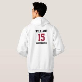 Idrottsspelare röd och svart hoodie