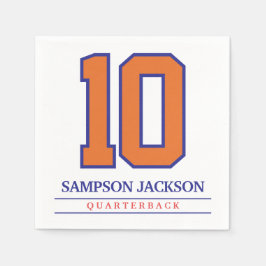 Idrottsspelarens nummer och Namn Pappersservett