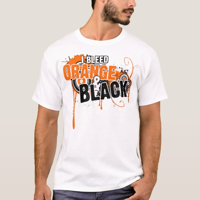 Idrottsspeldagen i Bleed Black Orange-teamet T Shirt (Framsida)