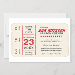 Idrottsstjärnan Pub Mitzvah Spara datumet Red Magnetisk Inbjudningskort