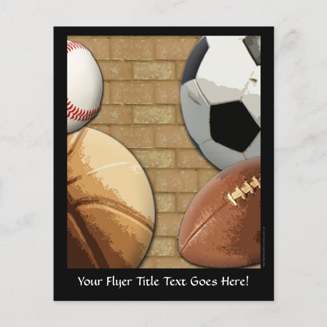 Idrottsstjärnor, basket/fotbollsspelare/fotboll flygblad (Framsidan)