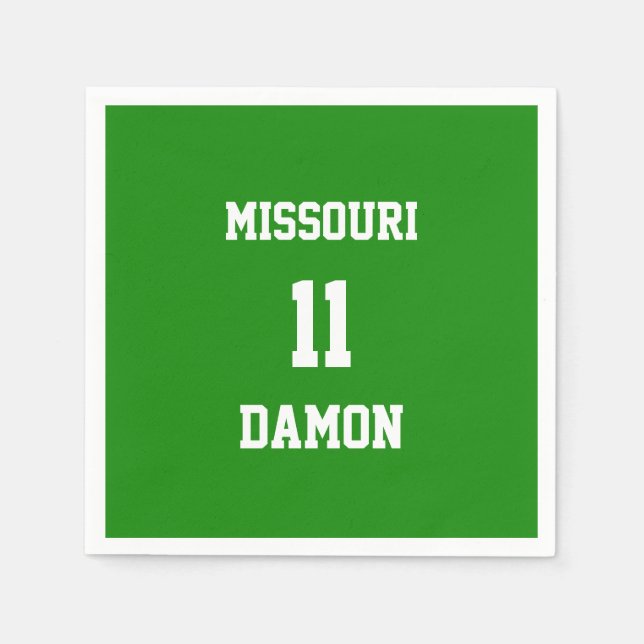 Idrottsteamet Din egen Indiska Grönt Pappra blöjor Pappersservett (Framsidan)