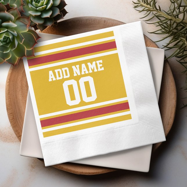 Idrottsteamet Jersey med eget namn och nummer Pappersservett (Custom Party Napkins)