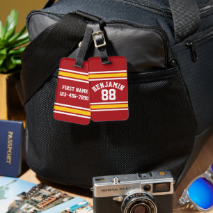 Idrottsteamets fotbollsnummer Jersey-nummer Bagagebricka