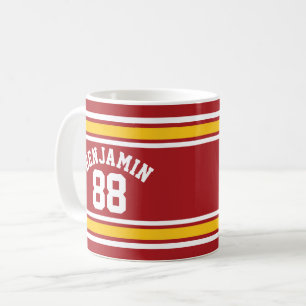 Idrottsteamets fotbollsnummer Jersey-nummer Kaffemugg