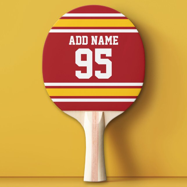 Idrottsteamets fotbollsnummer Jersey-nummer Pingisracket (Custom Ping Pong Paddle - Team or College colors Sports Jersey)