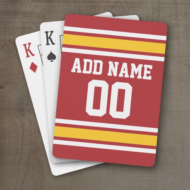 Idrottsteamets fotbollsnummer Jersey-nummer Spel Kort (Personalized Playing Cards - Sports Jersey Design)