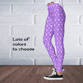 Idrottstematroféstjärnor symbol mönster lilac leggings