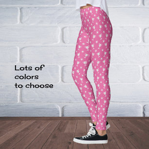 Idrottstematroféstjärnor symbol mönster rosa leggings