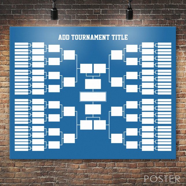 Idrottsturnering för 64 team poster (Custom Tournament Bracket)