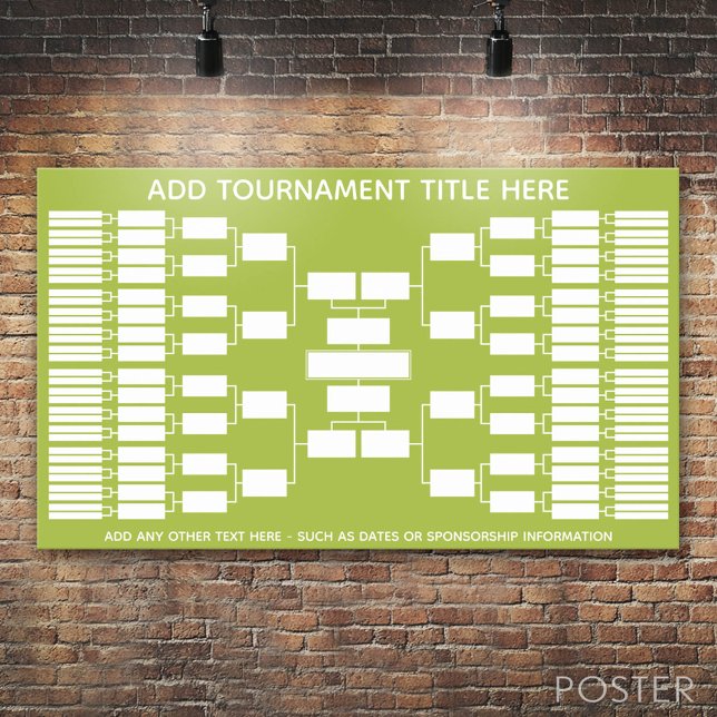 Idrottsturnering för 64 team poster (Custom Tournament Bracket)