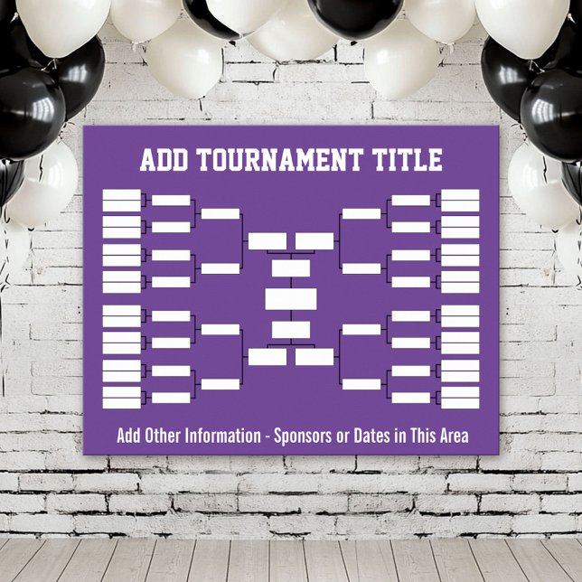 Idrottsturnering - Lila 32 team Poster (Custom Tournament Bracket Poster)